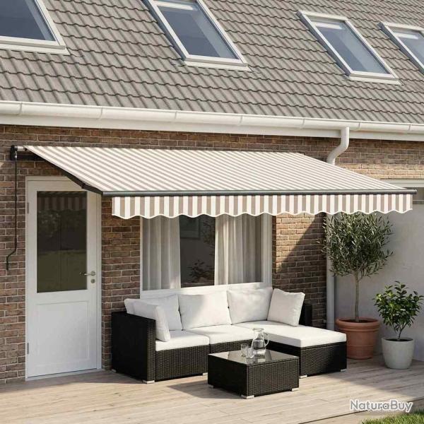 Auvent r�tractable Gris clair et blanc 400 � 300 cm