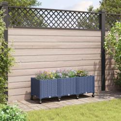 Jardini&egrave;re avec Roues Gris Bleu 120 x 40 x 48 cm PP