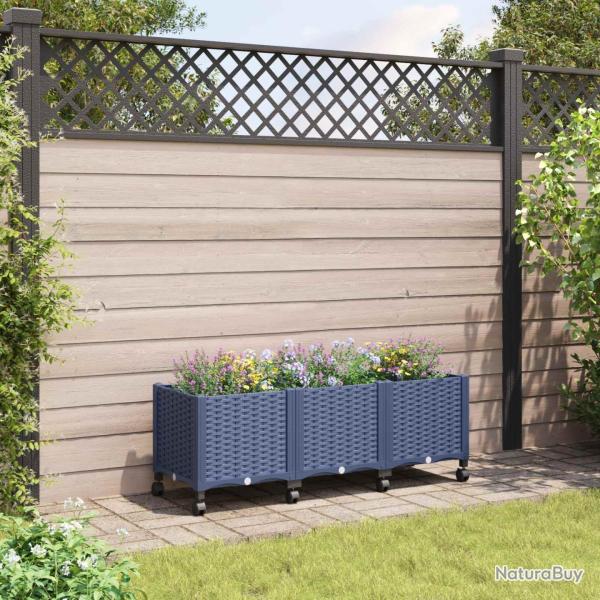 Jardini�re avec Roues Gris Bleu 120 x 40 x 48 cm PP