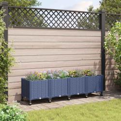 Jardini&egrave;re avec Roues Gris Bleu 160 x 40 x 48 cm PP