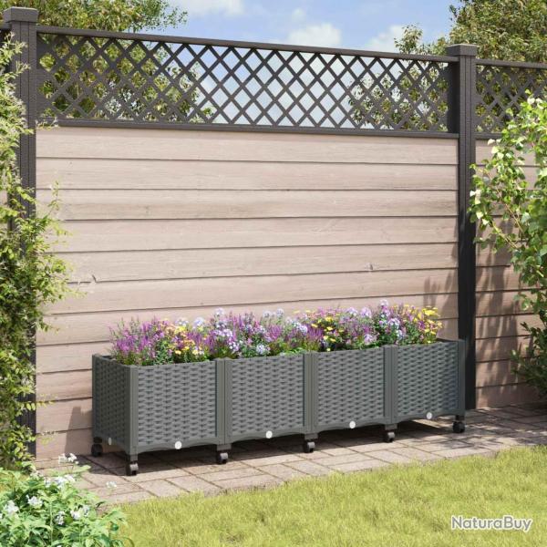 Jardini�re avec Roues Gris clair 160 x 40 x 48 cm PP