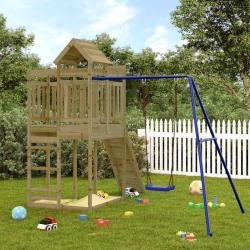Aire de jeux d'ext&eacute;rieur bois de pin impr&eacute;gn&eacute;