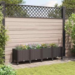 Jardini&egrave;re avec Roues Marron 160 x 40 x 44 cm PP