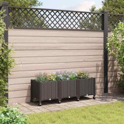 Jardini&egrave;re avec Roues Marron 120 x 40 x 44 cm PP