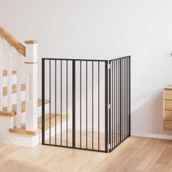 Porte pour chien 2 pcs Noir 80 x 100 cm Acier galvanis&eacute;