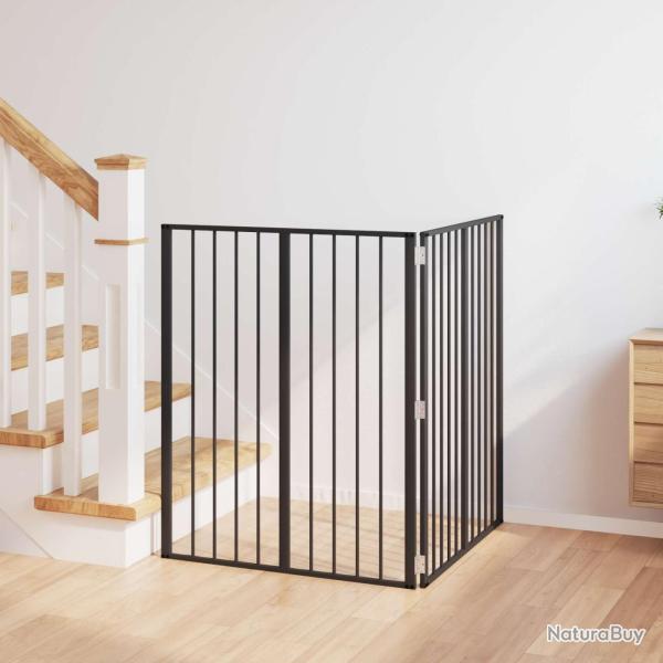 Porte pour chien 2 pcs Noir 80 x 100 cm Acier galvanis�