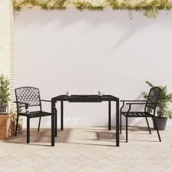 Ensemble &agrave; manger de jardin 3 pcs anthracite acier