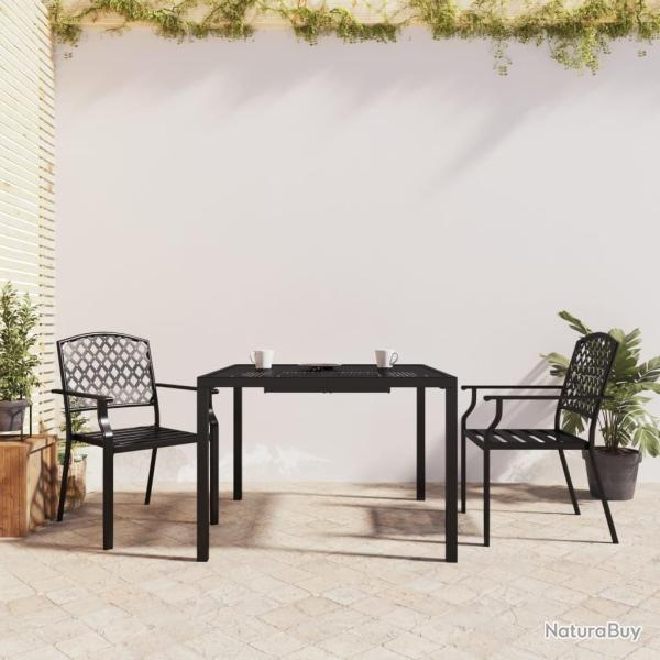 Ensemble � manger de jardin 3 pcs anthracite acier