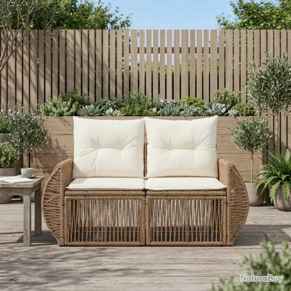 Canap� de jardin 2-Nombre de places Beige polyrotin