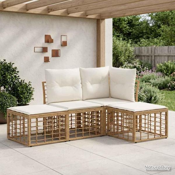 Ensemble de canap�s d'ext�rieur Naturel Polyester
