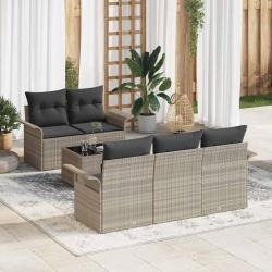 Ensemble de canap&eacute; de jardin 6 pcs Gris clair et gris fonc&eacute;