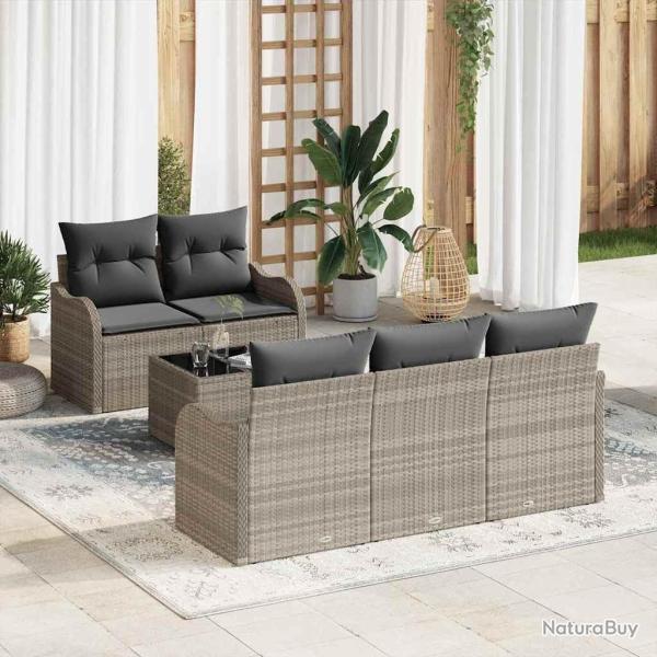 Ensemble de canap� de jardin Gris clair polyrotin