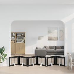 Porte de chien pliable avec supports 6 pcs Ch&ecirc;ne noir 482 cm