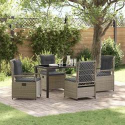 Ensemble de salle &agrave; manger pour jardin 5 pcs Gris clair