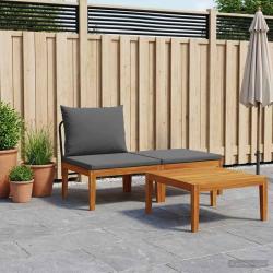 3 pcs Ensemble salon Bois d'Acacia Massif Naturel