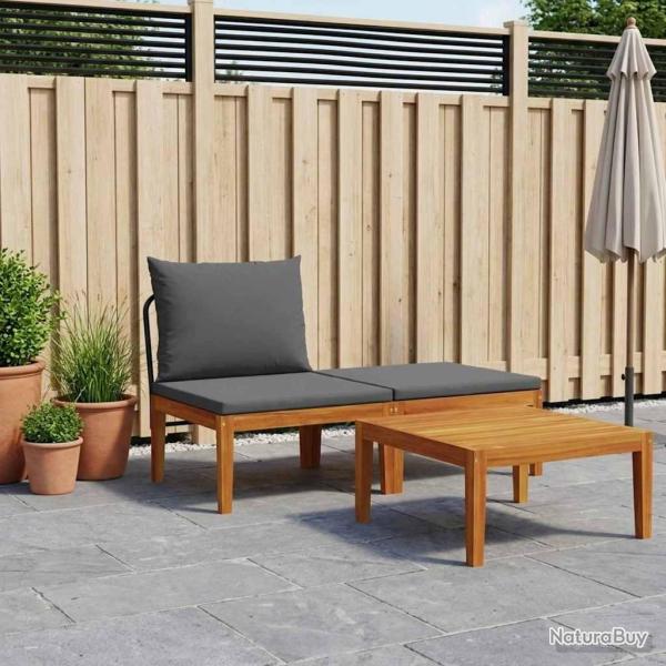 3 pcs Ensemble salon Bois d'Acacia Massif Naturel