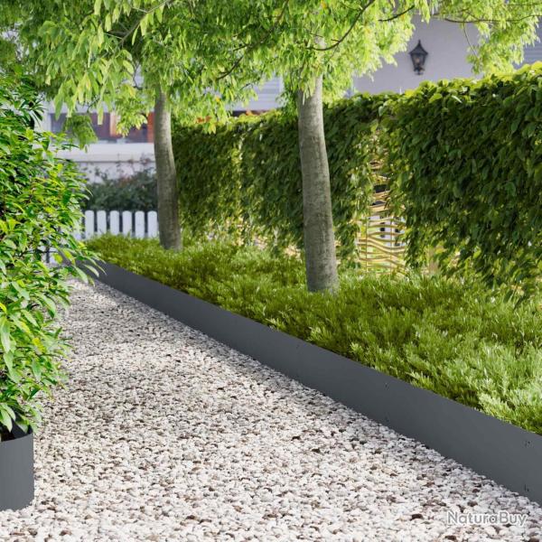 Bordure de Pelouse 10 pcs 103 x 25 cm Acier Anthracite