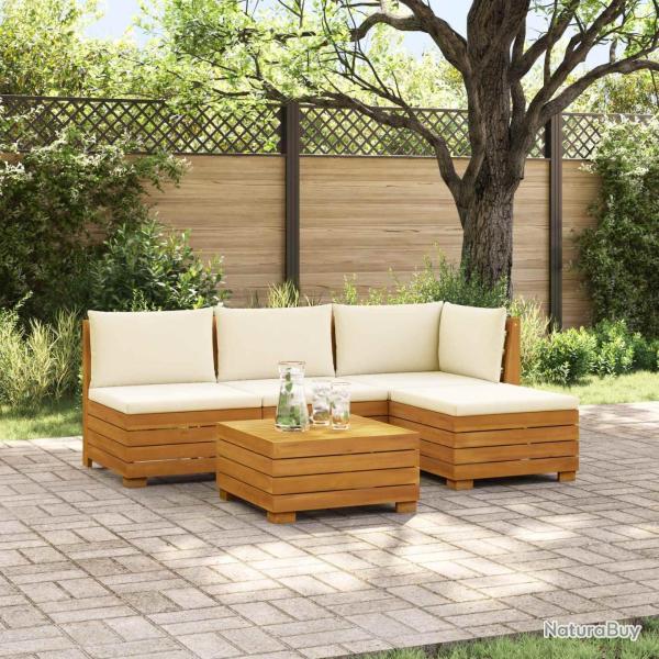 Ensemble de canap�s d'ext�rieur avec coussin 5 Pi�ce Marron