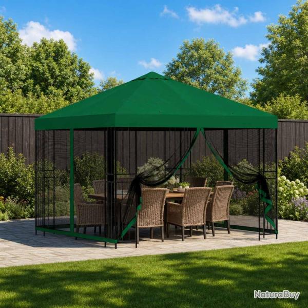 Abri de jardin avec parois 3 x 3 m Vert Polyester et Acier