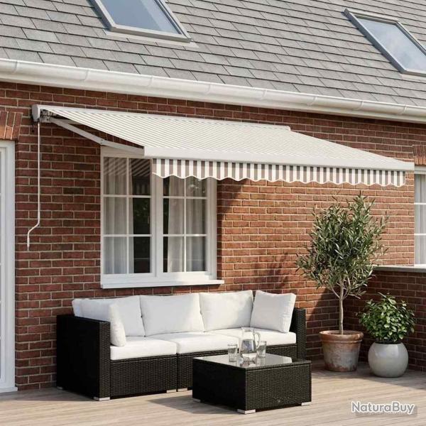 Auvent r�tractable Gris clair et blanc 300 x 250 cm