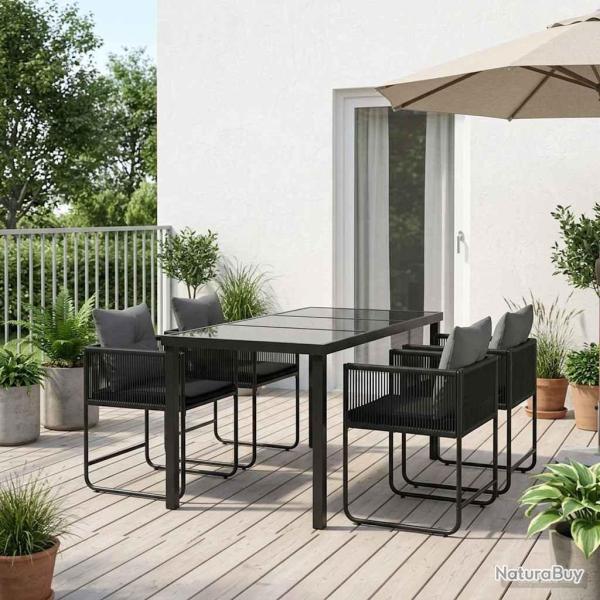 Ensemble de salle � manger pour jardin 5 pcs Noir et anthracite