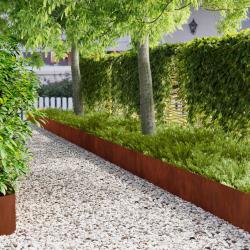 Bordure de Pelouse 20 pcs 103 x 30 cm Acier Rouill&eacute;