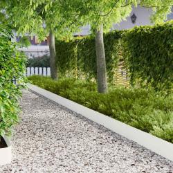 Bordure de Pelouse 10 pcs 103 x 20 cm Acier Blanc