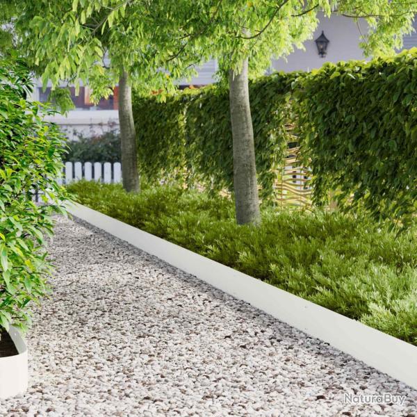 Bordure de Pelouse 10 pcs 103 x 20 cm Acier Blanc