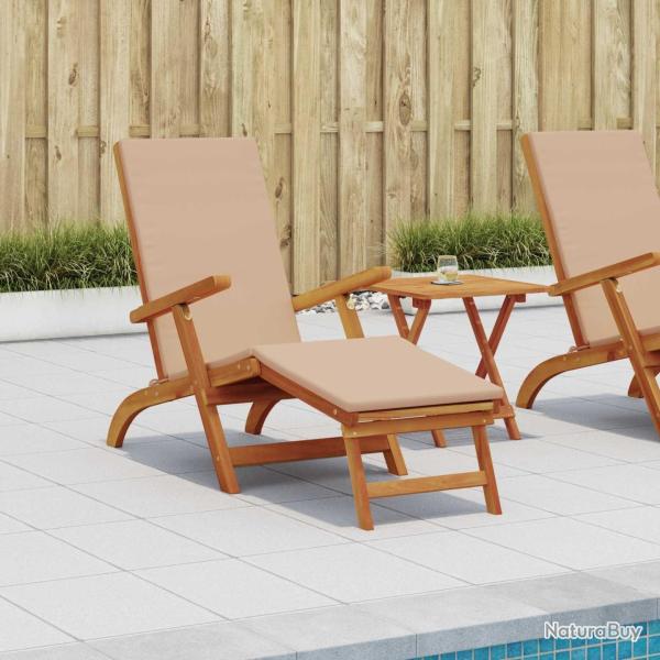 Chaise longue inclinable et pliable 2 pcs Taupe