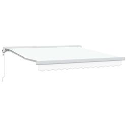 Auvent r&eacute;tractable Blanc 300 x 250 x 165 cm Tissu et M&eacute;tal