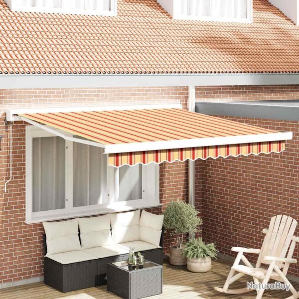 Auvent r�tractable Jaune et Orange 300 x 250 cm Tissu et M�tal