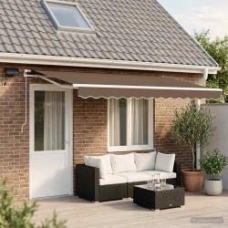 Auvent r&eacute;tractable Taupe 400 &times; 300 cm Tissu et Aluminium