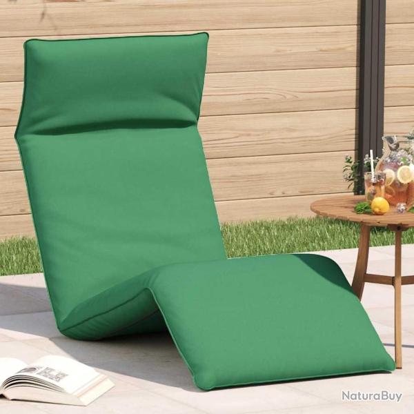 Transat pliant vert 175 x 54 x 8,5 cm en tissu Oxford