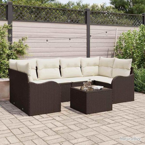 Ensemble de canap� de jardin Marron 55 x 55 x 37 cm polyrotin