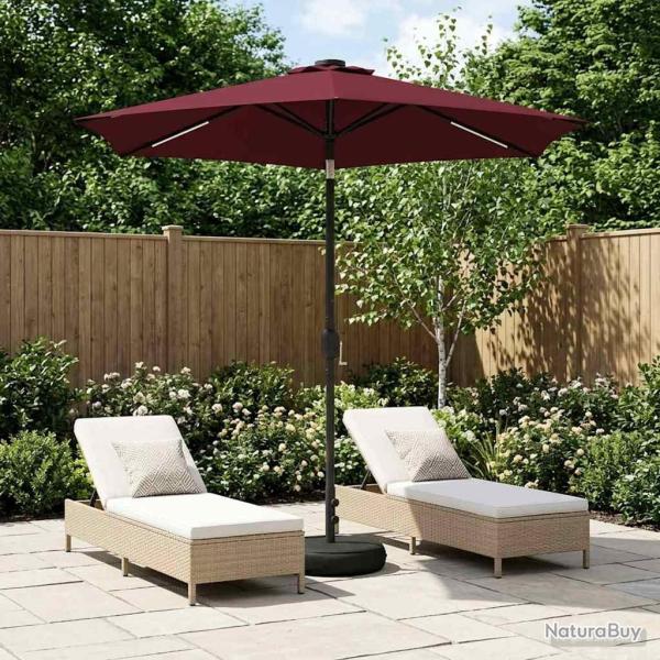 Parasol de jardin avec lumi�res LED et base 230 x 230 cm