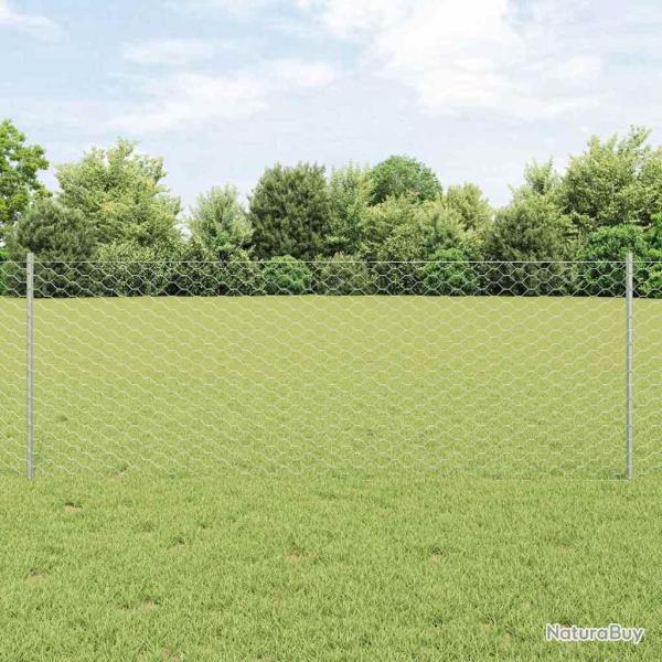 Cl�ture hexagonale avec poteau 10 x 0,8 m Acier galvanis�