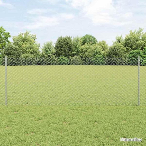 Cl�ture hexagonale avec poteau 10 x 0,8 m Acier galvanis�