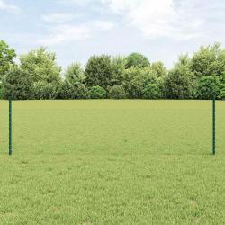 Cl&ocirc;ture hexagonale avec poteau 10 x 0,5 m Vert Maille
