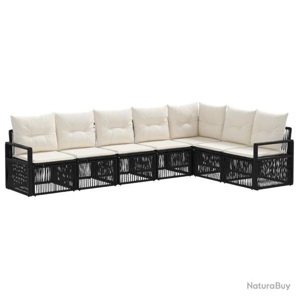 Ensemble de canap� de jardin 7 pcs Noir polyrotin