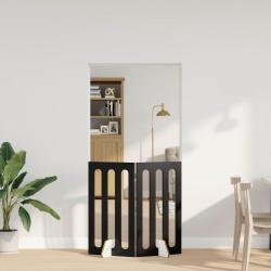 Cl&ocirc;ture pliable pour animaux 2 pcs Ch&ecirc;ne Noir Bois d'ing&eacute;nierie