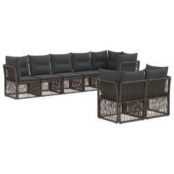 Ensemble de canap&eacute; de jardin 8 pcs Gris polyrotin