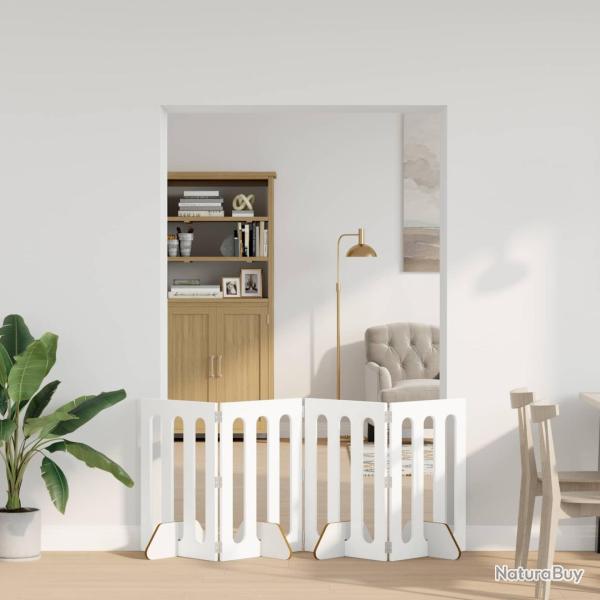 Cl�ture pliable pour animaux 4 pcs Blanc 201 x 38 x 70 cm