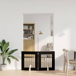 Porte de chien pliable avec supports 2 pcs Ch&ecirc;ne noir 120,5 cm