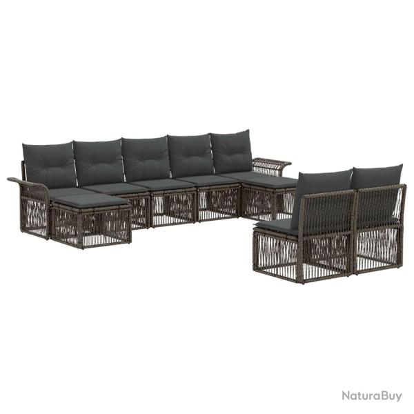 Ensemble de canap� de jardin 9 pcs Gris polyrotin