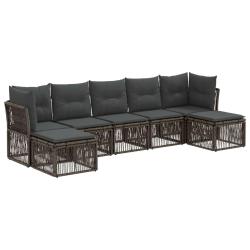 Ensemble de canap&eacute; de jardin 7 pcs Gris polyrotin