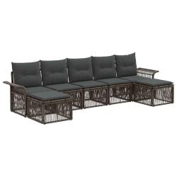 Ensemble de canap&eacute; de jardin 7 pcs Gris polyrotin
