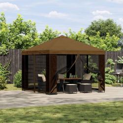 Abri de jardin avec parois 3 x 3 m Taupe Polyester et Acier