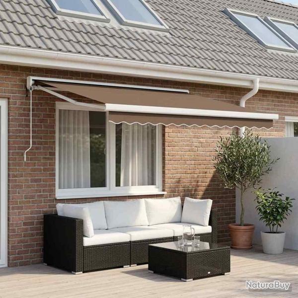 Auvent r�tractable Taupe 300 x 250 cm Tissu et M�tal