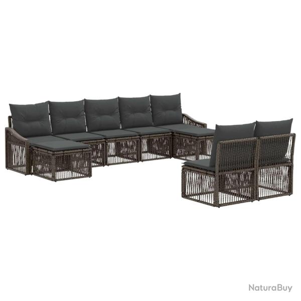 Ensemble de canap� de jardin 9 pcs Gris polyrotin