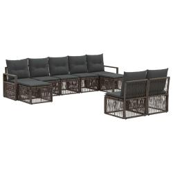 Ensemble de canap&eacute; de jardin 9 pcs Gris polyrotin